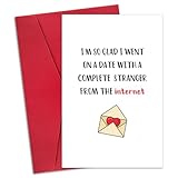 Funny Valentines Day Card Gifts for Boyfriend Girlfriend, Cute Valentines Day Gifts for Him Her Husband, Funny Internet Stranger Online Dating Valentines Card