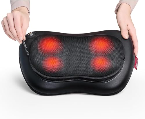 ALLJOY Cuscino Massaggiante Shiatsu, Massaggiatore Schiena Cervicale e Collo Riscaldante, 4...