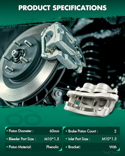 Image of SCITOO 18B4814 18B4815 Rear Left & Right Disc Brake Calipers w /Bracket Fit For Chev For Silverado 3500 2001-2006,For GMC For Sierra 3500 HD 2007-2010, Double Pistons