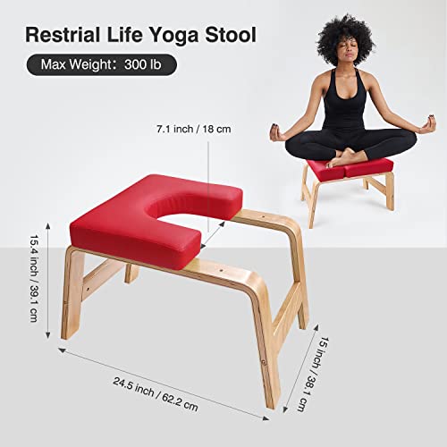 Desire Life Yoga Headstand Bench - standaard yoga-stoel voor familie, gym - hout en PU-pads - verlicht vermoeidheid en bj tot lichaam - Image 3