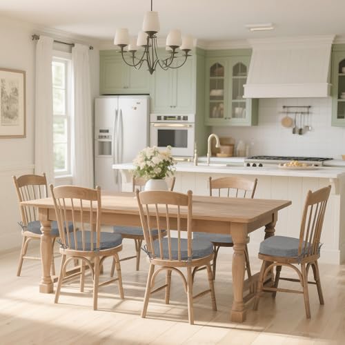 MineCozy Windsor Chair Cushions for Dining Chairs 1 Pack Non Slip Kitchen Seat Cushion with Ties and Washable Covers Indoor Comfortable Seat Pad with Thick Foam 16.5" x 15.5" x 2" Light Grey - Cosy Home Interiors MineCozy Windsor Chair Cushions for Dining Chairs 1 Pack Non Slip Kitchen Seat Cushion with Ties and Washable Covers Indoor Comfortable Seat Pad with Thick Foam 16.5" x 15.5" x 2" Light Grey - Image 4