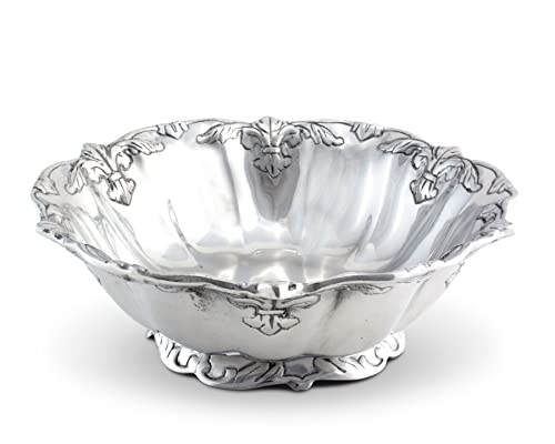 Arthur-Court-Designs-Aluminum-Fleur-De-Lis-Salad-Bowl-12-Inch-Diameter-4-inch