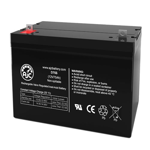 AJC Battery Compatible with EV Rider Breeze 4 12V 75Ah Mobility Scooter Battery