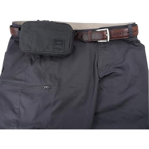 Tintris Belt Zipper Pouch for Men Women YKK Zippers, EDC Belt Pouch Waist Pack Bag for Camping, Hiking, Water Resistant, Tough Waxed Canvas, Black, Size M Cover