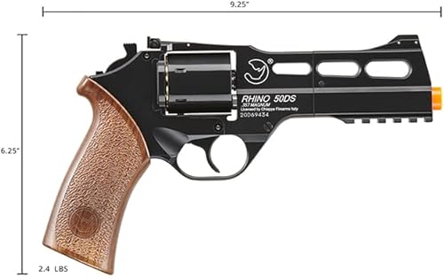 Miniatura 4 de Lancer Tactical x Bo Manufacture Chiappa Rhino Revolver 330 FPS Full Metal 50DS 357 Magnum Style 0.236 in Revólver Airsoft - Negro