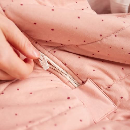 Image of Love to Dream Sleep Bag, 2.5 TOG, Long Sleeve, Wearable Blanket & Built-in Quilt, Machine Washable Quilted Stretch Cotton (Rose Pebbles, 18-36 Months)