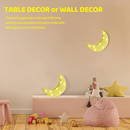 Ganrami GM009-13 Yellow Moon Decor Bedroom, Battery Powered Moon Night Light thumb #2
