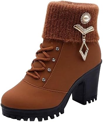 Almond Toe Chelsea Boots for Women Knit Elastic Block Heel Dress ...