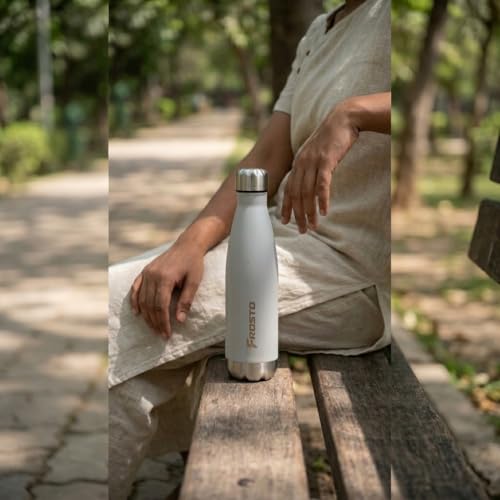 Image of Thermosteel Insulated Water Bottle 500ml | Stainless Steel Vacuum Flask | Hot 12Hr Cold 12Hr | Leak Proof | Thermos for Travel Gym Office Hiking | Matte Grey