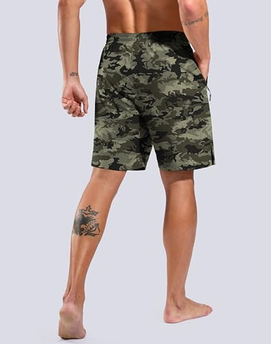 Image of G Gradual Mens Swim Trunks with Compression Liner 7 inch /9'' Quick Dry Board Shorts Swimsuit Bathing Suit for Men Zipper Pockets