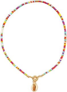 قلادة شوكر من الخرز البوهيمي واللؤلؤ للنساء والفتيات مصنوعة يدويًا من الخرز الملون للنساء مجوهرات النساء