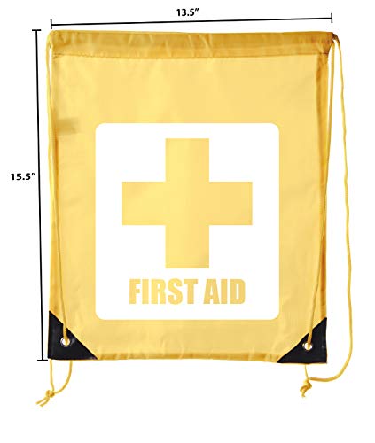 Image of Mato & Hash First Aid Backpack Drawstring Medical Bag for Emergencies or Epi Pen & Medicine - Athletic Gold CA2500FirstAid S4