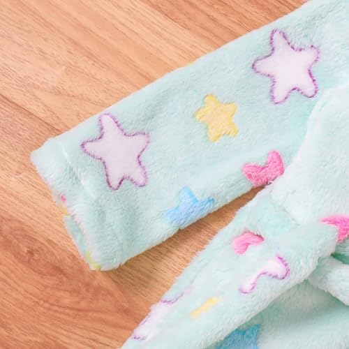 Toddler Boys Girls Soft Plush Fleece Hooded 𝐁ath𝗿obe Star Print Flannel 𝗥obe Winter 𝗡ight Girls Girls 5t Pajamas4
