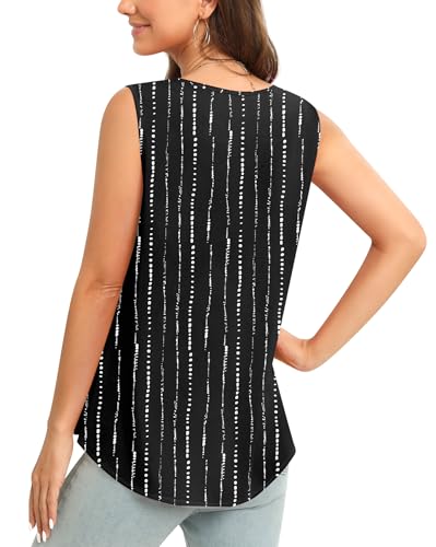 Image of Women's Sleeveless Chiffon Tank Top Business Casual Blouse Tunic Top
