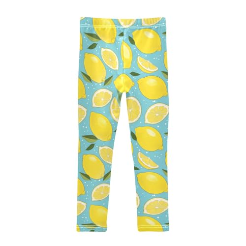 Lemon Girls' Leggings Toddler Doodles Slices Mint Kids Yoga Pants Dance Active Tights 4T2