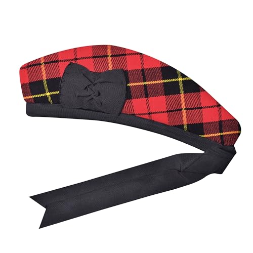 Image of Glengarry Cap-Traditional Scottish Hat, Acrylic Wool Tartan Glengarry hat, Kilts /Bagpipes Accessories