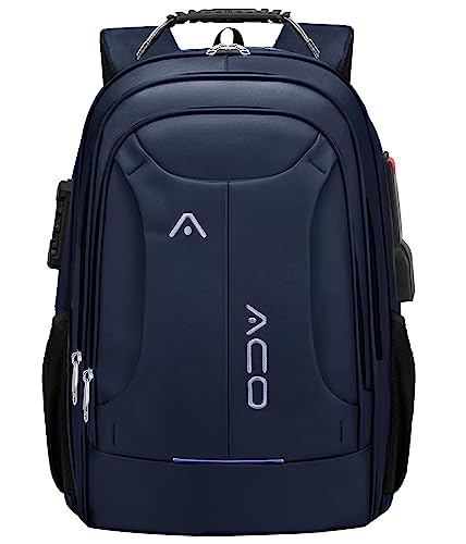 Mochila Notebook Unissex Reforçada Saída USB e Saída Fone De Ouvido Antifurto Casual Urbana Trabalho Faculdade Viagem (Azul)