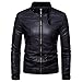 Produktbild Celucke Biker Jacke Herren Lederjack mit Hochgeschlossenes,Männer Winterjacke Herbst Winter Mode Slim Fit
