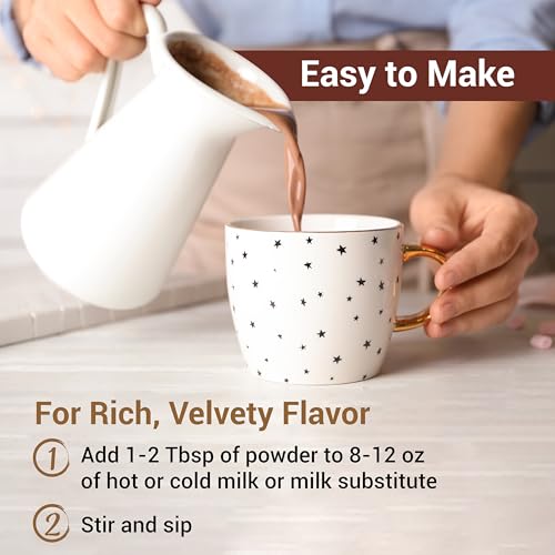 Milkboy Swiss Chocolates MilkBoy Gourmet Hot Chocolate Mix - Swiss Chocolate Drink for Cold or Hot Cocoa - Kosher, Vegan, and Gluten Free Hot Chocolate Mix Canister with 12 Servings, Rainforest Allia