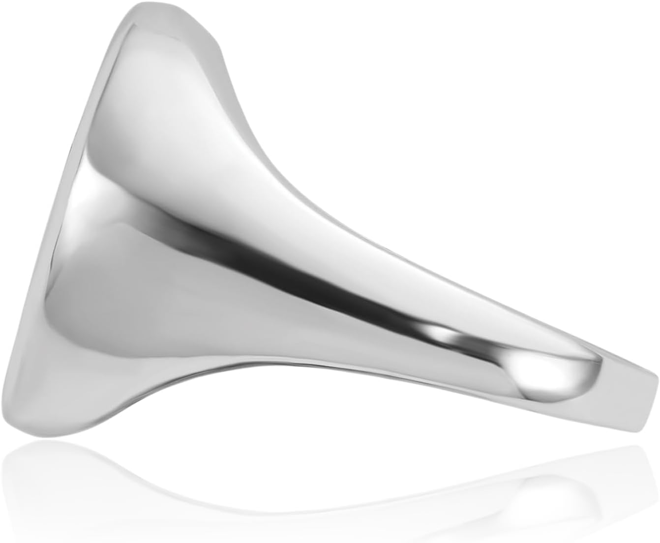 IceCarats 14K Solid White Gold 10 carat Black Onyx Oval Extra Wide Signet Ring 18.1mm Band Prong Set Matte
