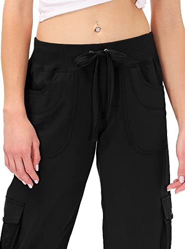 Image of MoFiz Womens Capris with Pockets Loose Fit Casual Capri Pants Dressy Lightweight Ladies Baggy Cargo Pants for Hiking