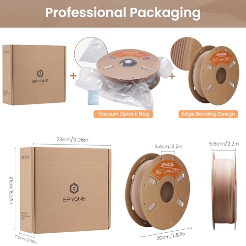 Image of ERYONE Matte Gradient Rainbow 3D Printer PLA Filament 1.75 + /- 0.03mm, HS Matte Multicolor High Speed Filament PLA 1KG(2.2LBS) Spool, Fossil
