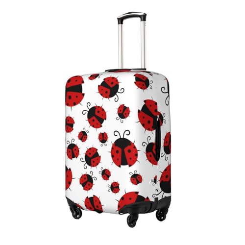 Elastic Luggage Cover Anti Scratch Dirt Covers, Red Ladybug Animal Theme Funny Cartoonish Print Travel Luggage Cover Suitcase Protector Fits 18-22 Inch Luggage2