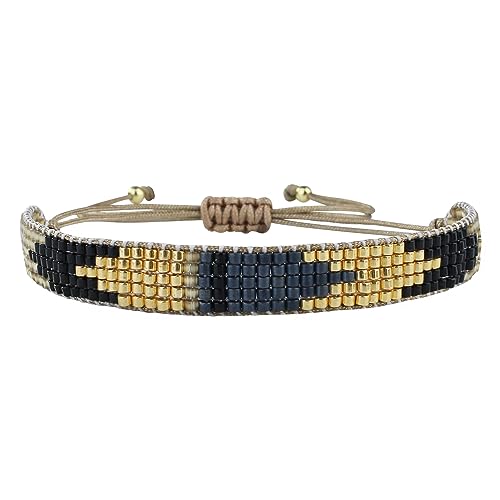 Bracelet perles Miyuki de haute qualité avec manchette tissée main