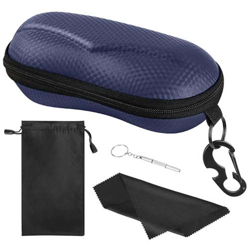 Image of MoKo Semi Hard Shell Sunglasses Case, Unisex Protective Eyeglass Case Glasses Case Holder with Metal Hanging Hook