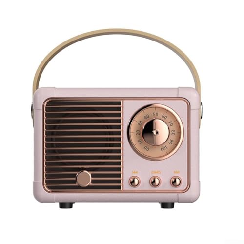 High Fidelity Retro Radio Smart Speaker Wireless Card Mini Portable Subwoofer, Small And Cute Design, Gray Blue Color, Rechargeable Battery, 10m Range, Bluetooth Compatible(pink)