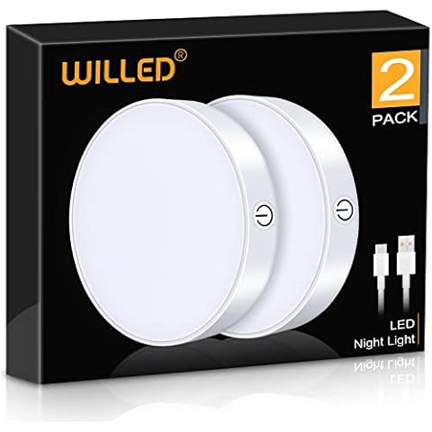 WILLED Dimmable Touch Light Buit-in 1000mAh Large Battery Rechargeable LED Tap Lights | Magnet Stick on Closet Portable Puck Night for Cabinet, Wardrobe, Counter, Kitchen, Bedroom Cover