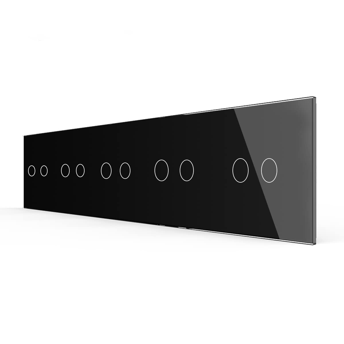 Nur Glasblende 5 Fach VL-C7-C2-C2-C2-C2-C2-12 Schwarz Glasrahmen Glas Blende für Steckdosen Touch Berührungs Lichtschalter und Serienschalter von LUXUS-TIME