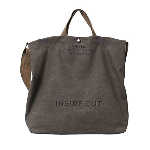 Women's Canvas Tote Shoulder Bag - Large Fashion Retro Letter Handbag4