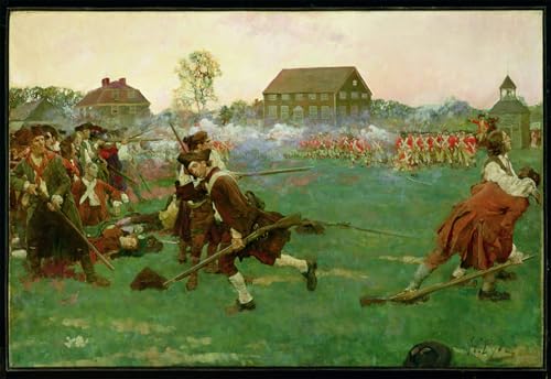 Impression sur toile combat sur Lexington Common Howard Pyle affiche déco 60x90