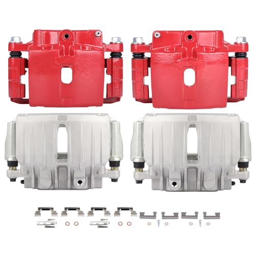 Image of SCITOO Front Rear(Left+Right) Brake Calipers With Bracket 18-B4728 18-B4729 18-B4764 18-B4765 Red Compatible For Cadillac 02-06 For Chevrolet 00-07 For GMC 00-07