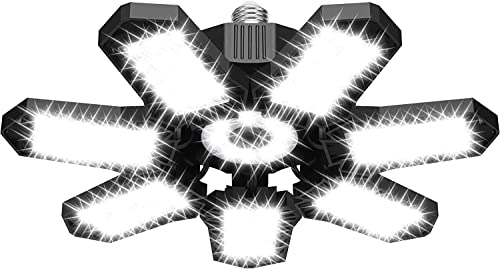 Led Garage Light, 200W Led Shop Light Garage Lights, Ceiling Light Garage Lighting With 7+1 Deformable Panels, 20000Lm E26/E27 Led Lights For Gargage, Shop, High Bay, Attic, Basement, Workshop #TOP8