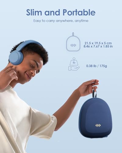 Image of Headphone Case Hard Shell Super-Slim for Sony /JBL /Bose /Soundcore Anker /BERIBES KVIDIO TOZO JLab Over-Ear Headphones Universal Portable Travel Organizer Bag (Light Blue)