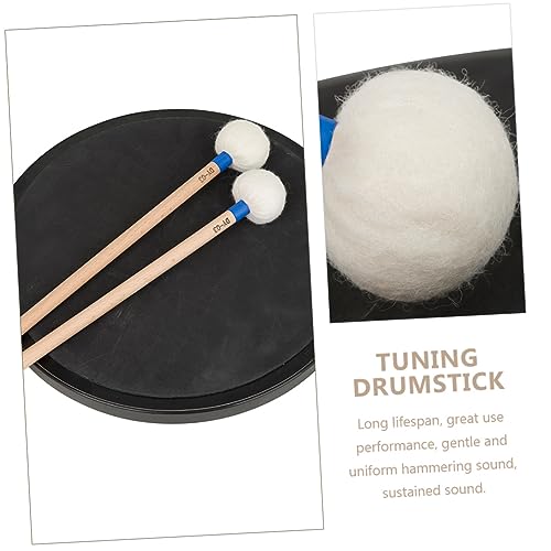 Baquetas de fieltro ERINGOGO, 2 piezas, con mango de madera y color azul, para instrumentos de percusión, clases de música y meditación sonora miniatura 4