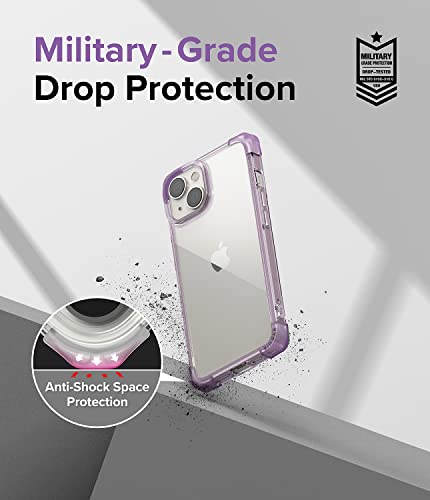Image of Ringke Fusion Bumper Compatible with iPhone 14 Case Cover Transparent Hard Back Soft Flexible TPU Frame Bumper Scratch Resistant iPhone 14 Back Cover - Clear Purple