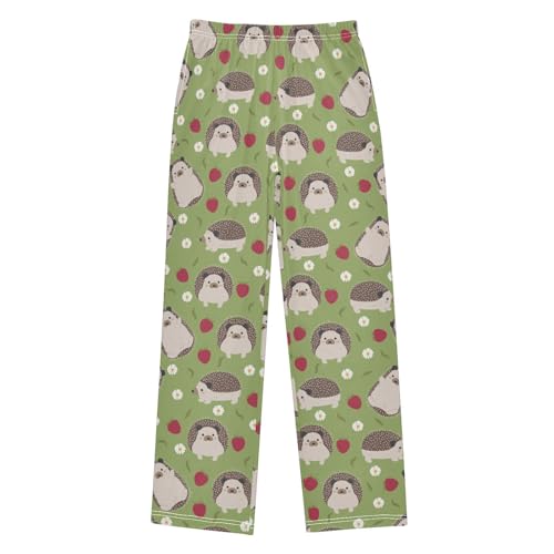 Hedgehog Daisy Strawberry Boys Long Pants Soft Trousers Elastic Waist Kids Lounge Bottoms with Pockets S-XL