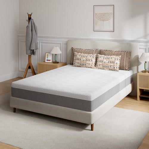 Image of Novilla 10 Inch Twin Size Memory Foam Mattress in a Box, Back Pain Relief & Body Support, Grey, CertiPUR-US Certified
