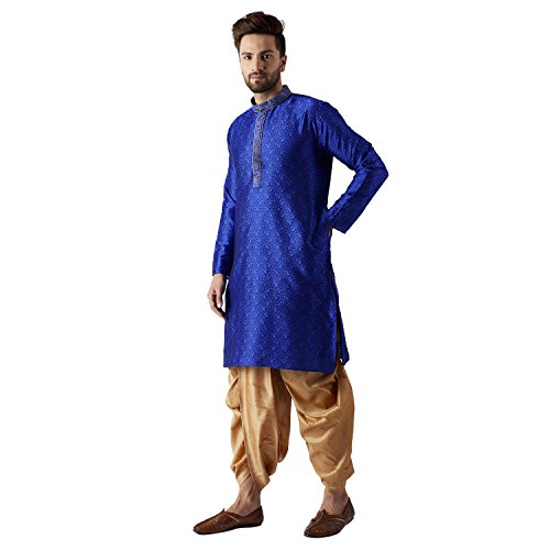 Image of SOJANYA Men's Silk Blend Solid (Since 1958, Kurta & Dhoti Set