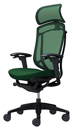 オカムラ オフィスチェア コンテッサ セコンダ 可動肘 エクストラハイバック 座:クッション ダークグリーン CC87MR-FPD5