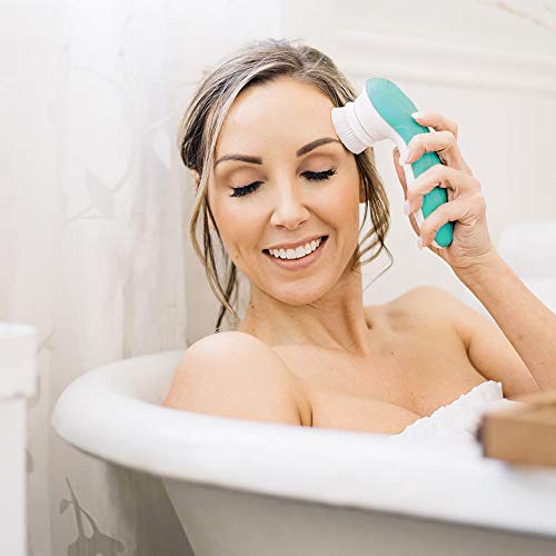 Fancii 7 in 1 Waterproof Electric Facial & Body Cleansing Brush Exfoliating Kit with Handle and 6 Brush Heads - Best Advanced Spin Brush Microdermabrasion Scrub System for Face - Thumbnail 6