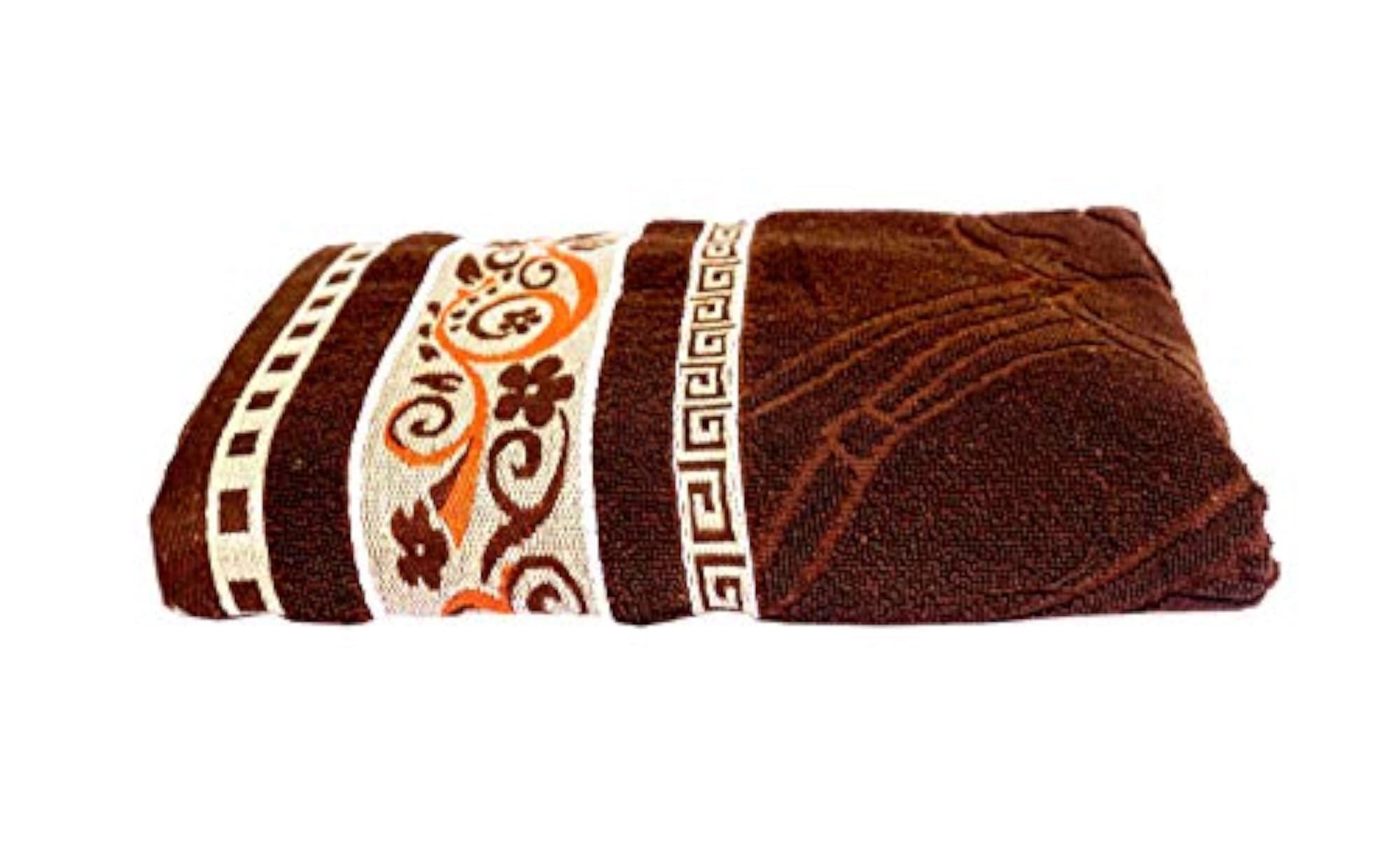 Embroidered Border Cotton Bath Towels - Pack of 4