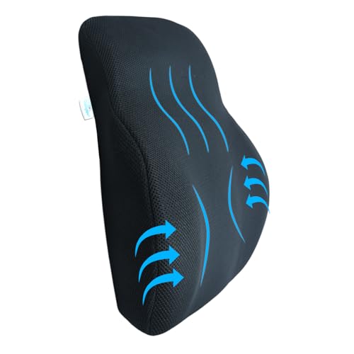 Image of Ergonomic Back Support for Office Chair & Car Seat | Lumbar Support Cushion for Back Pain Relief | Chair Back Support for Back Pain - Posture Corrector