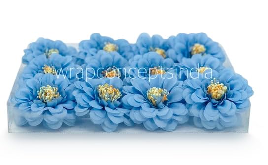 Image of WRAP Concepts Artificial Dahlia Flower Head for Home Decoration and Craft (Blue)