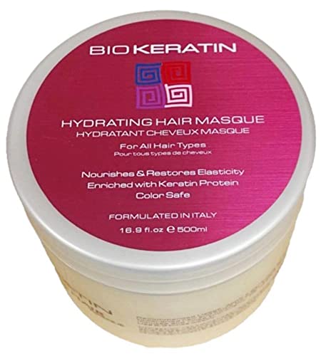 Bio Keratin - Hydrating Hair Masque 16.9 Fl.Oz (500ml). Nourishes & Restores Elasticity Hair.