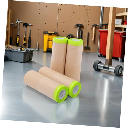 Película y papel de enmascarar protector para automoción y pintura general, pack de 4 6