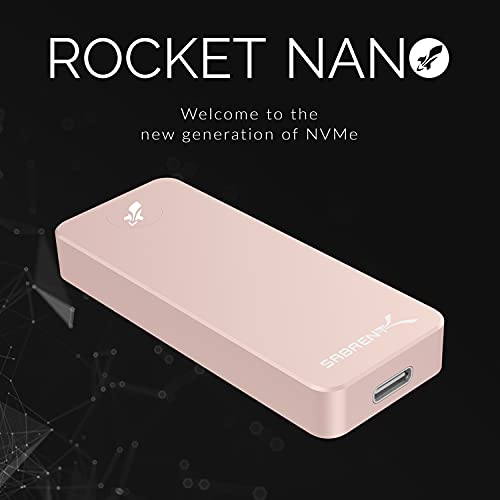 Image of SABRENT 1TB Rocket Nano External Aluminum SSD Up to 1000MB /s (Pink) (SB-1TB-NANO-PNK)